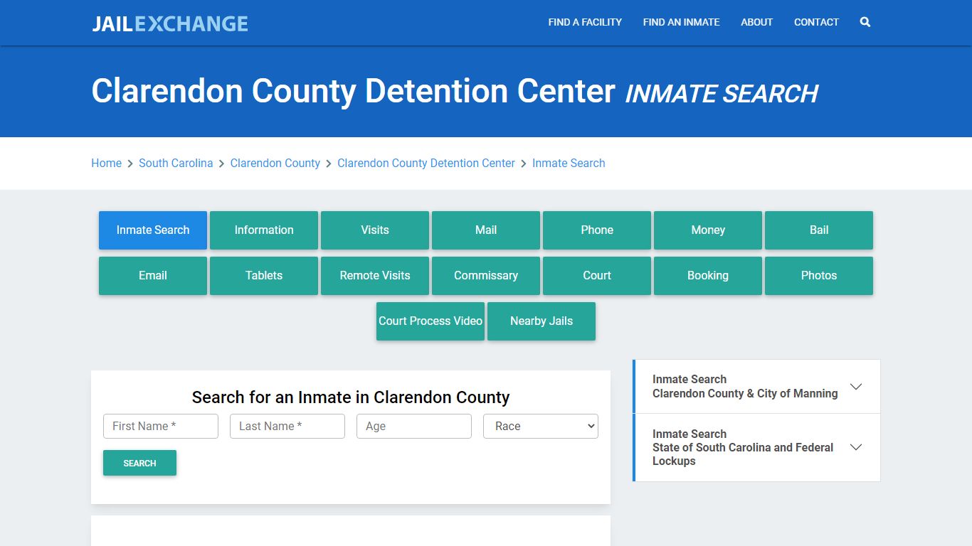 Clarendon County Detention Center Inmate Search - Jail Exchange