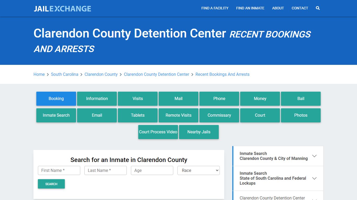 Clarendon County Detention Center Recent Bookings And Arrests