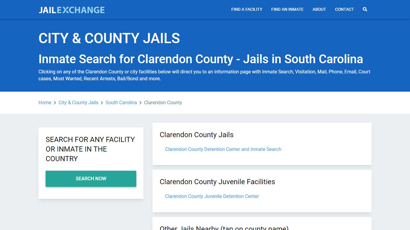 Inmate Search for Clarendon County | Jails in South Carolina